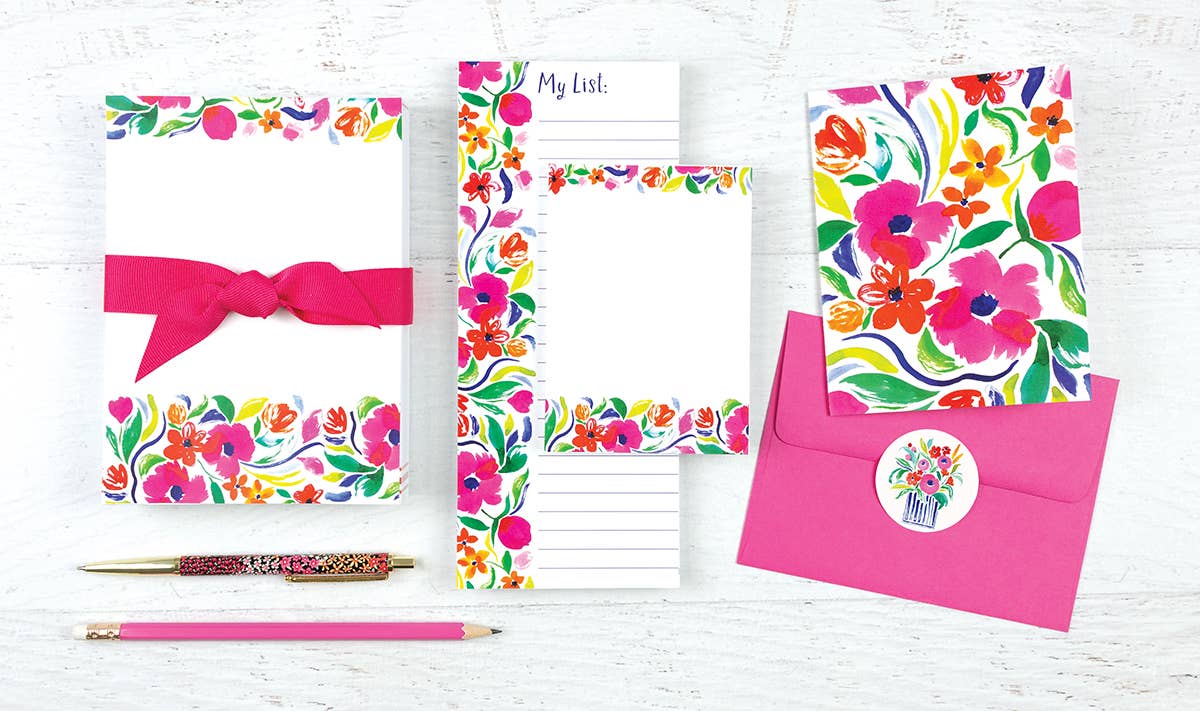 GINA B DESIGNS - Memo Pad -  Painterly Blooms