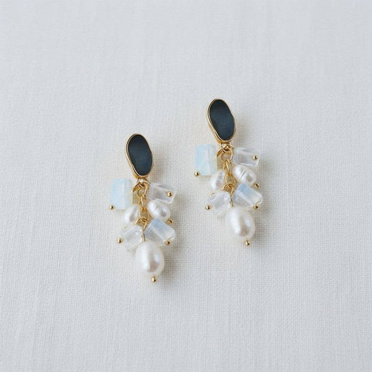Ellemadera - Freshwater Pearl Tassel Dangle Earrings