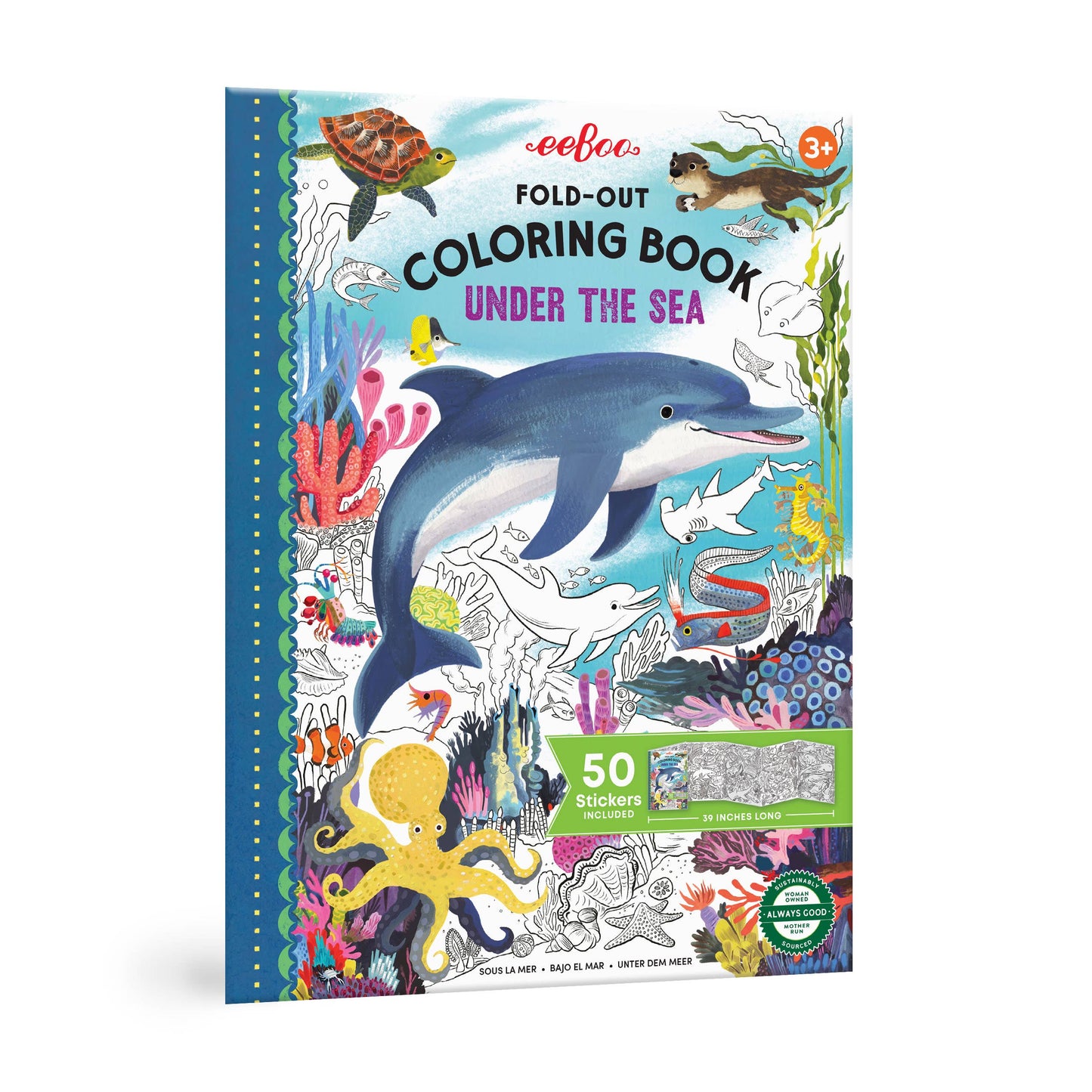 eeBoo - Under the Sea Fold-Out Coloring Book with Stickers
