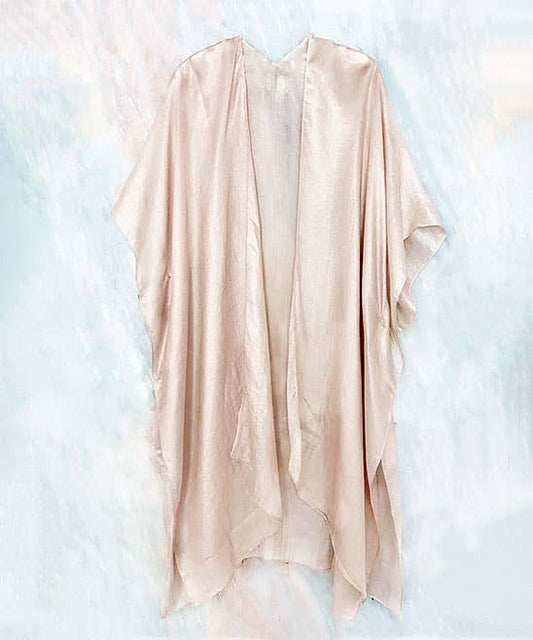 JC Sunny Fashion - JC062609 Sheer Kimono: Pink / One Size