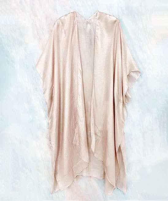 JC Sunny Fashion - JC062609 Sheer Kimono: Gold / One Size
