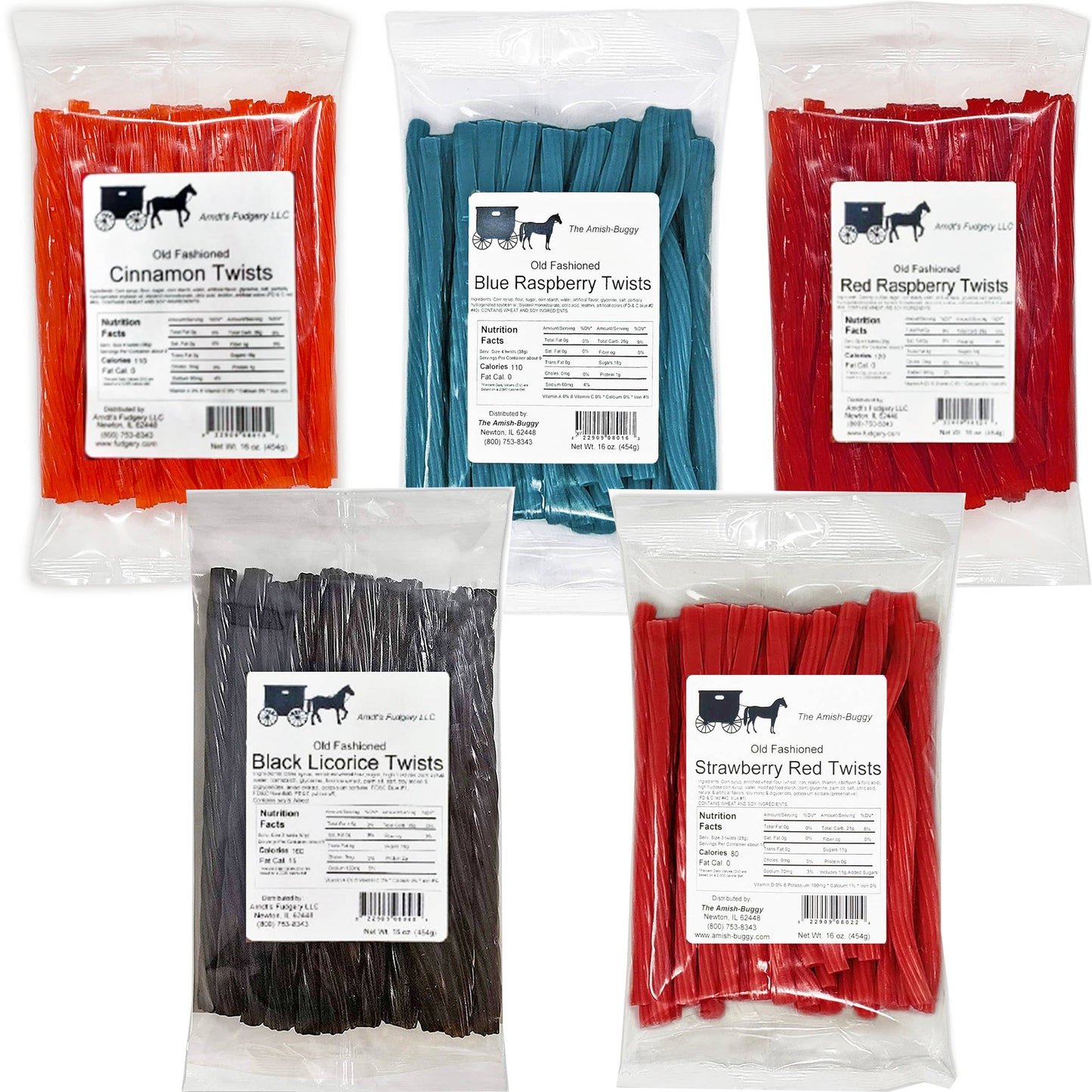 Arndt's Fudgery LLC - Licorice Twists 16 oz. Bag: Old Fashioned Red