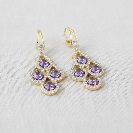 camilla dovey - Purple Zircon Teardrop Ear Cuff Earrings