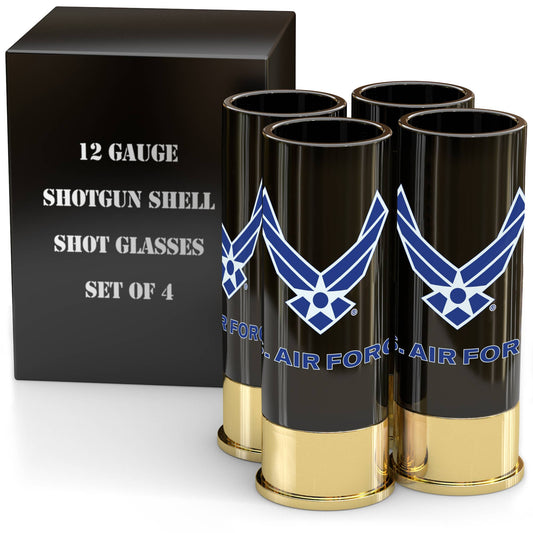 Old Southern Brass - 12 Gauge U.S. Air Force Shot Glasses - Set of 4