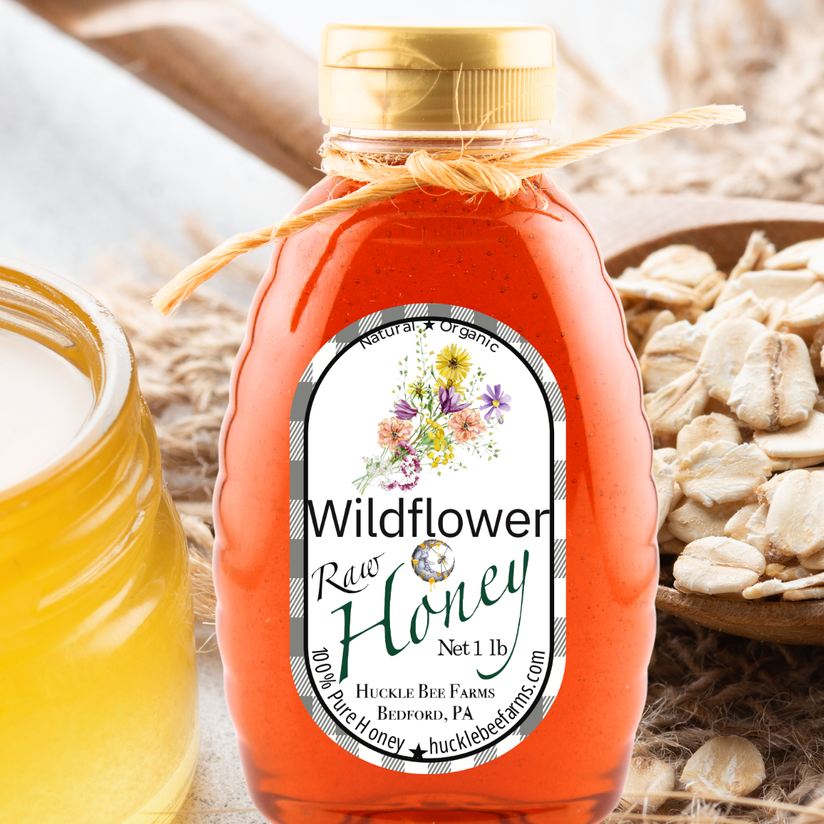 Huckle Bee Farms LLC - Raw Wildflower Honey: 1 lb Bottle