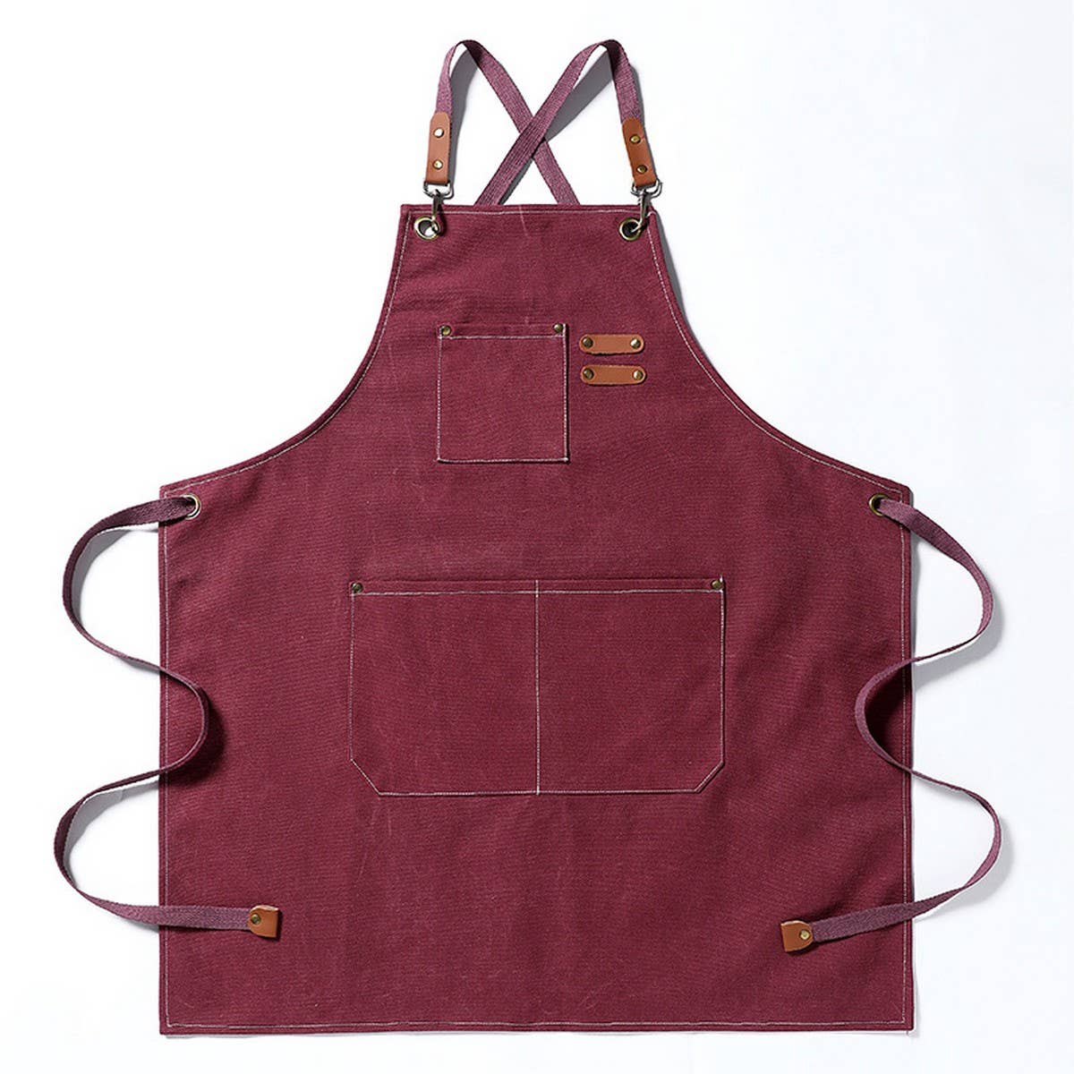NINEXIS - CWAB3996_THICK CANVAS STAIN-RESISTANT DENIM APRON: BROWN / (OS) 1
