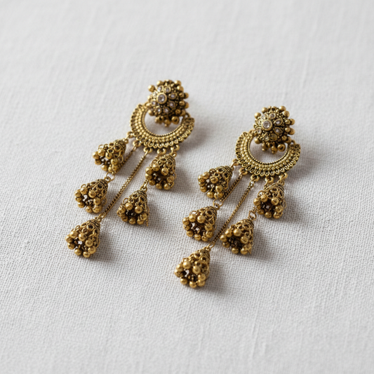camilla dovey - Vintage Round Tassel Dangle Earrings