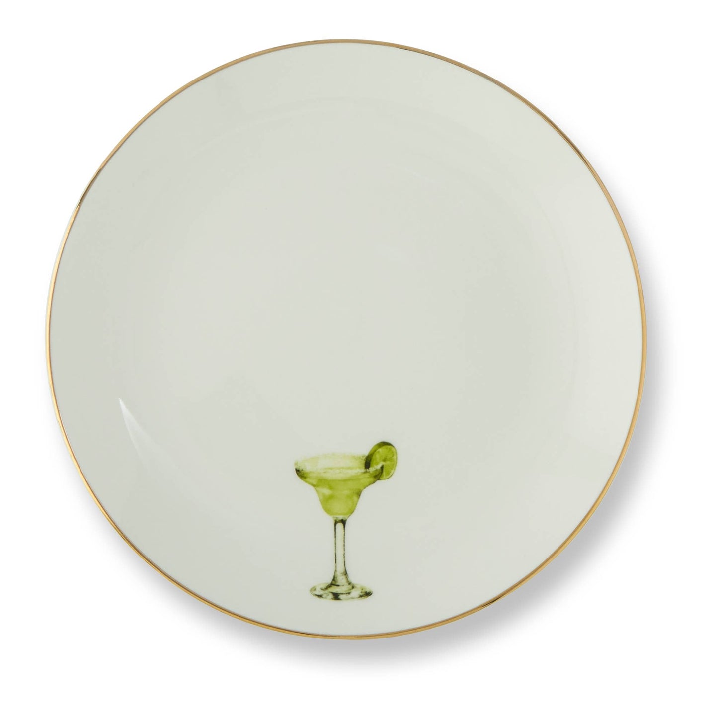 Core Home - 4pk 6" Gold Rim Plates - Classic Cocktails