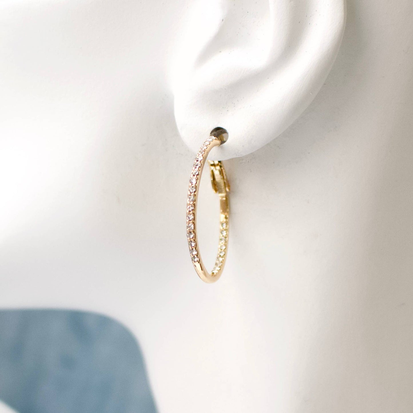 a.v. max - Small Inside Out Pave Hoops: Silver