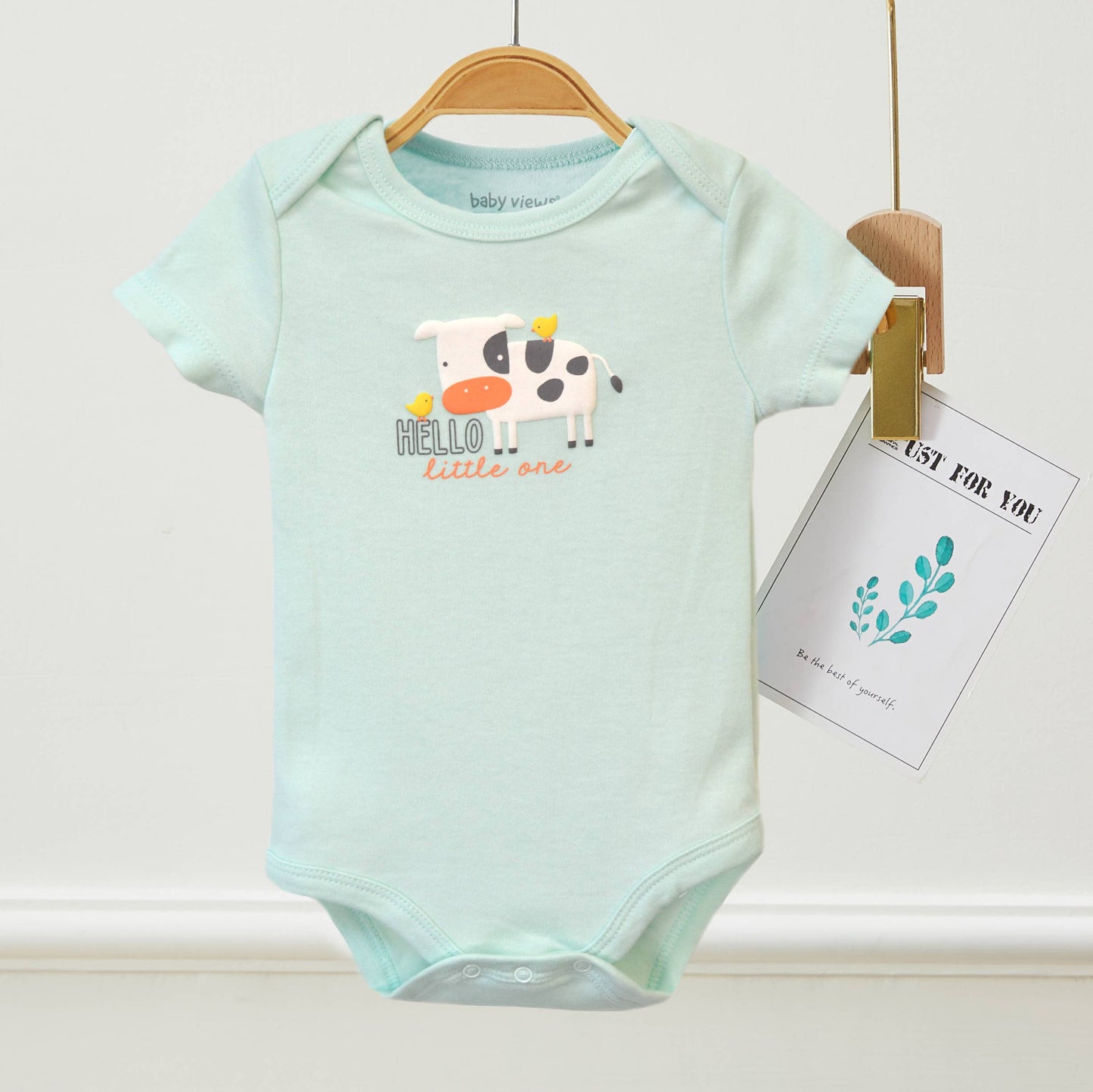 Lollipop Dreams - Pack of 3 Baby Cutie Cow Animal Pattern Bodysuits: 3-6M