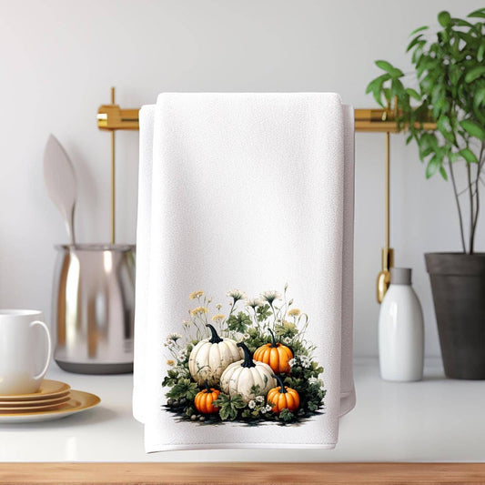 Fernville Creations - Pumpkin Micro Velour Hand Towel for Fall Home & Bath Decor
