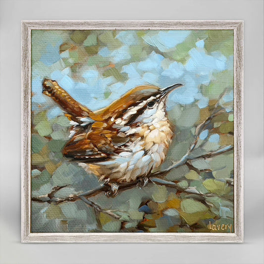 GreenBox Art - Wren Looking For Signs Mini Framed Canvas