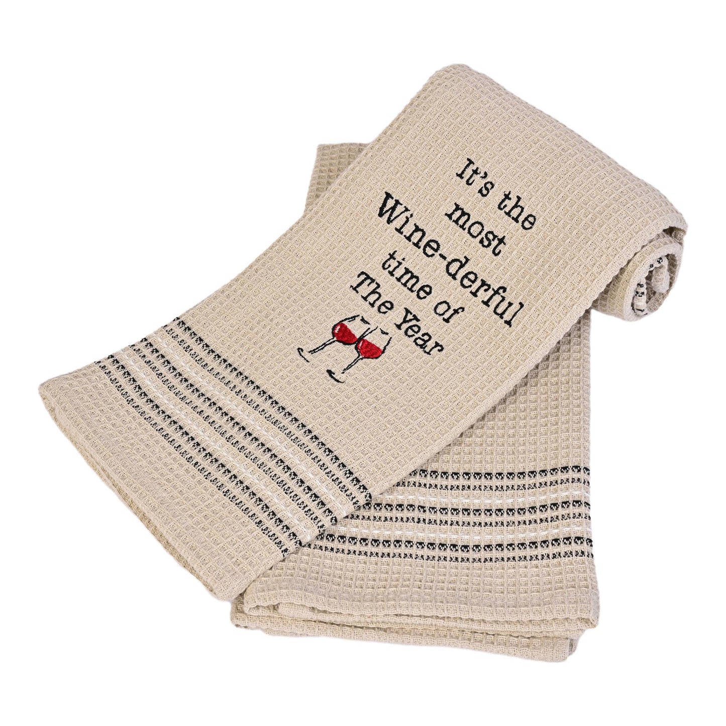 Mona B. - WINE-DERFUL TIME Of Tea Towel Set - 100% Cotton