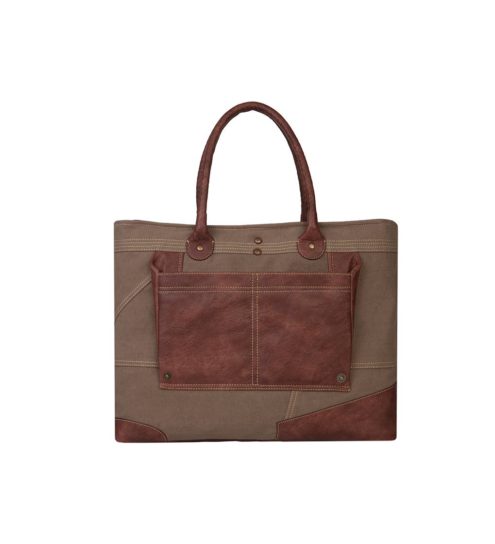 Mona B. - Dakota Up-Cycled Canvas and Leather Shoulder Bag