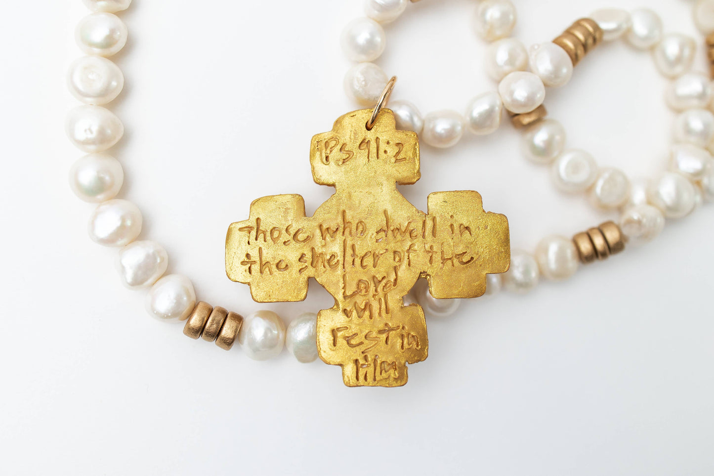 Hidden Truth Jewelry - 34" Fresh Water Pearls with Becky Pearl Cross