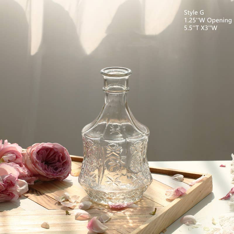 Sweet Home Deco - Bud Vases for Centerpiece, Rustic Decorative Vases, Clear: Style F