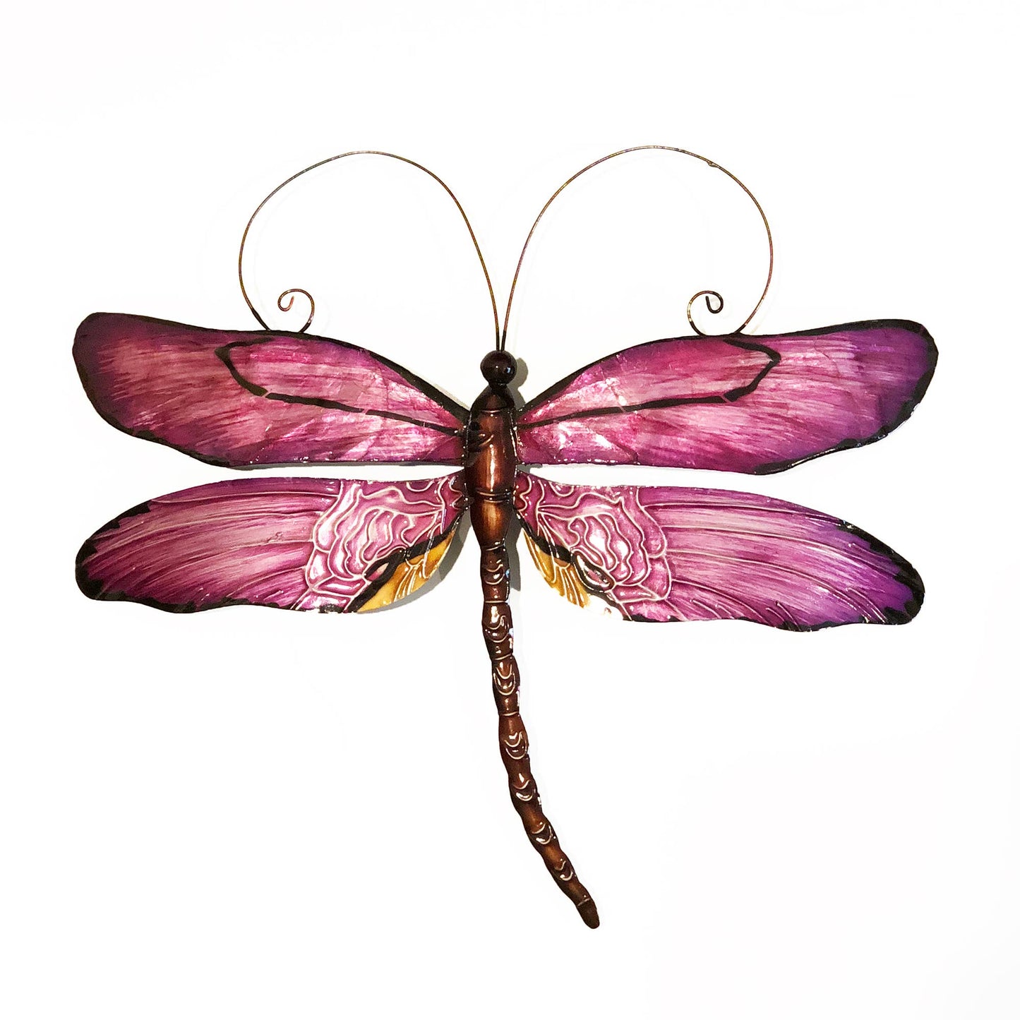 Eangee Home Design - Dragonfly Wall Decor Purple, Capiz & Metal, Indoor / Outdoor