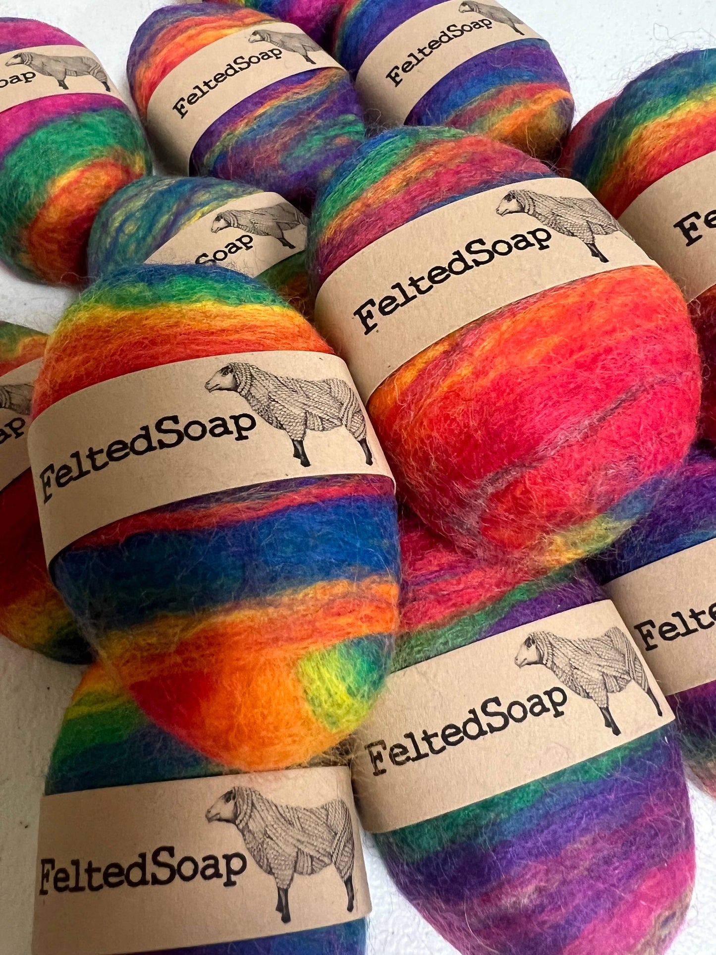 Twisted Purl LLC - Felted Soap Rainbow Multi Color 12 Pack