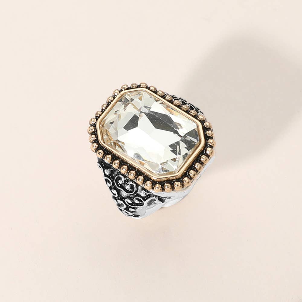 Sensibling Corp. - Rectangle Stone Stretch Ring
: Turquoise