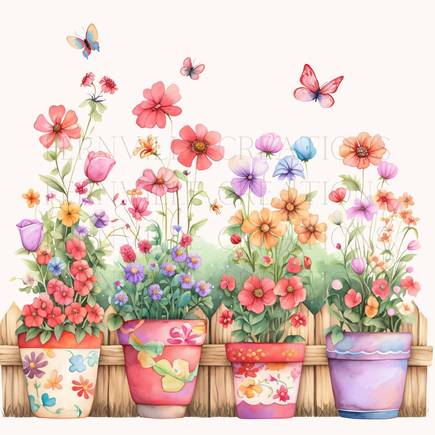 Fernville Creations - Floral Pastel Kitchen Tea Towel, Durable Hand Towel, Gift