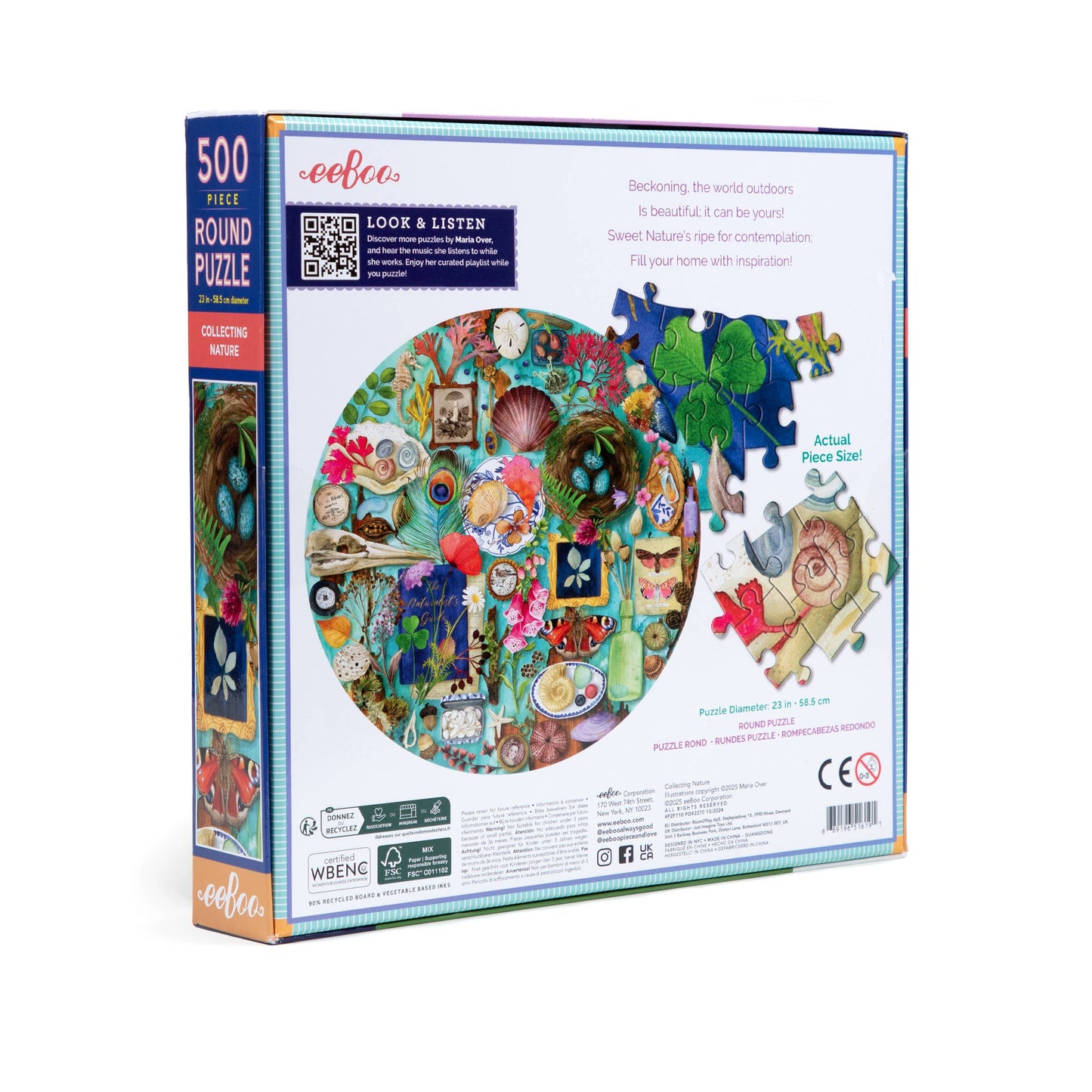 eeBoo - Collecting Nature 500 Piece Round Puzzle