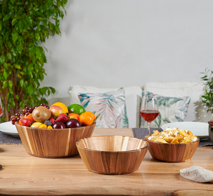 Woodenhouse - Wooden Salad Bowls - Round set of 3