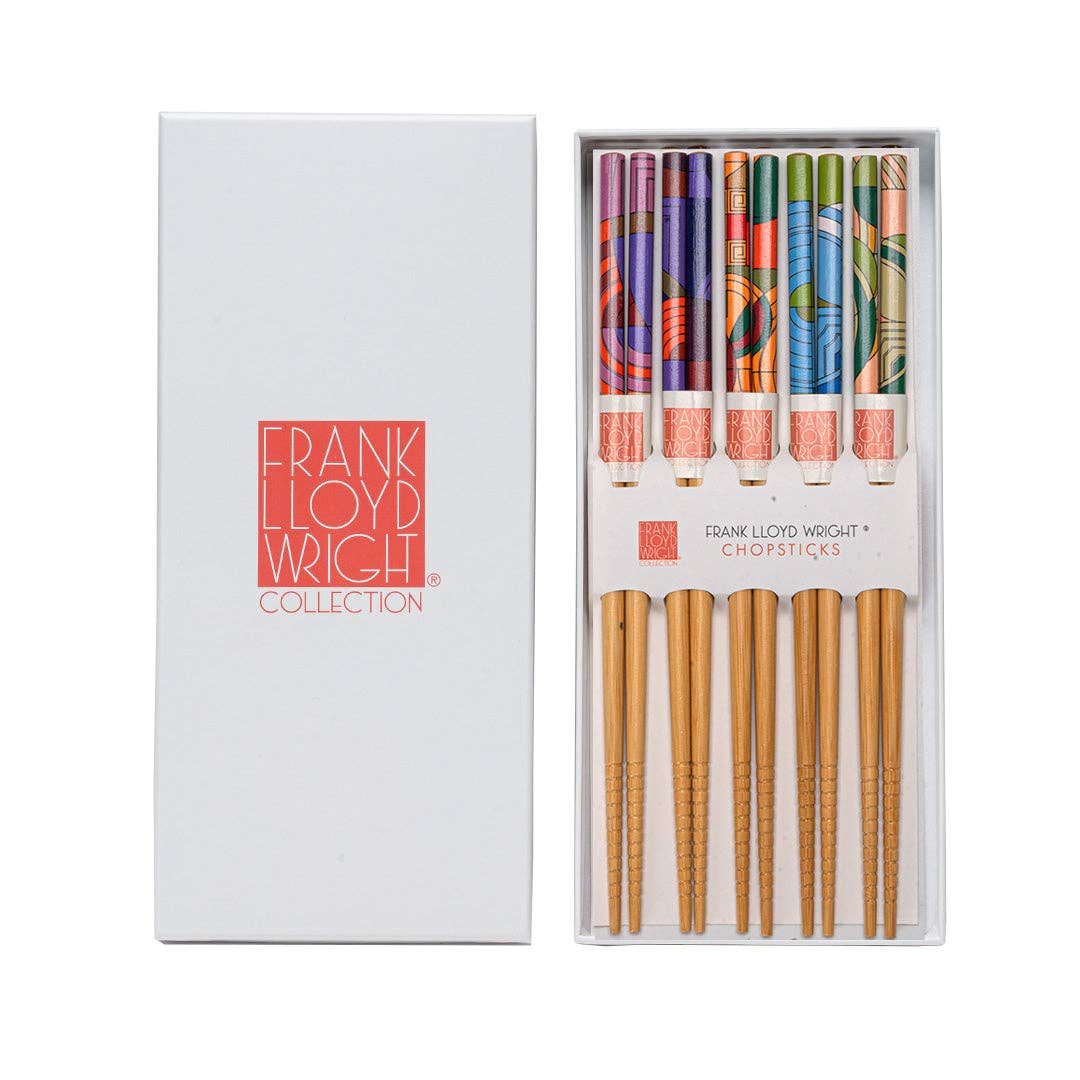Urban Tokyo - 5 Piece Chopsticks Set Frank Lloyd Wright Max Hoffman w/ Gift Box (10/100)