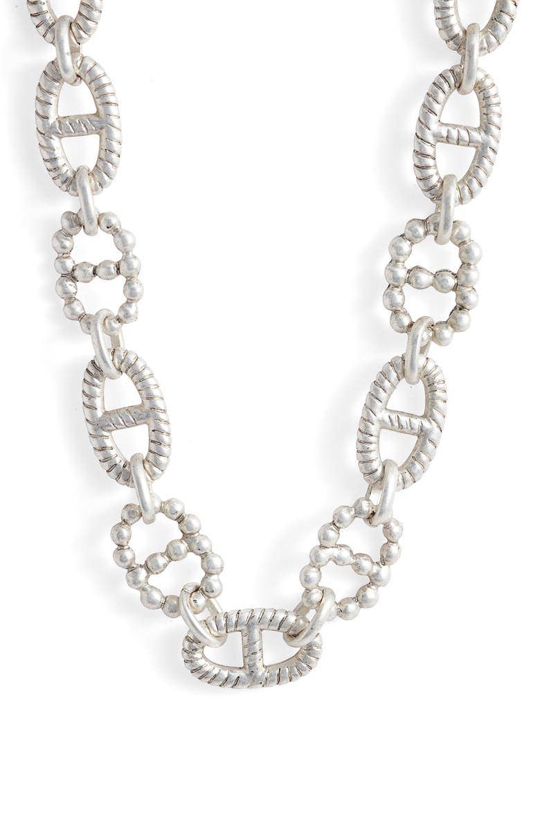 KARINE SULTAN - Chainmail and carved link layering necklace: Gold