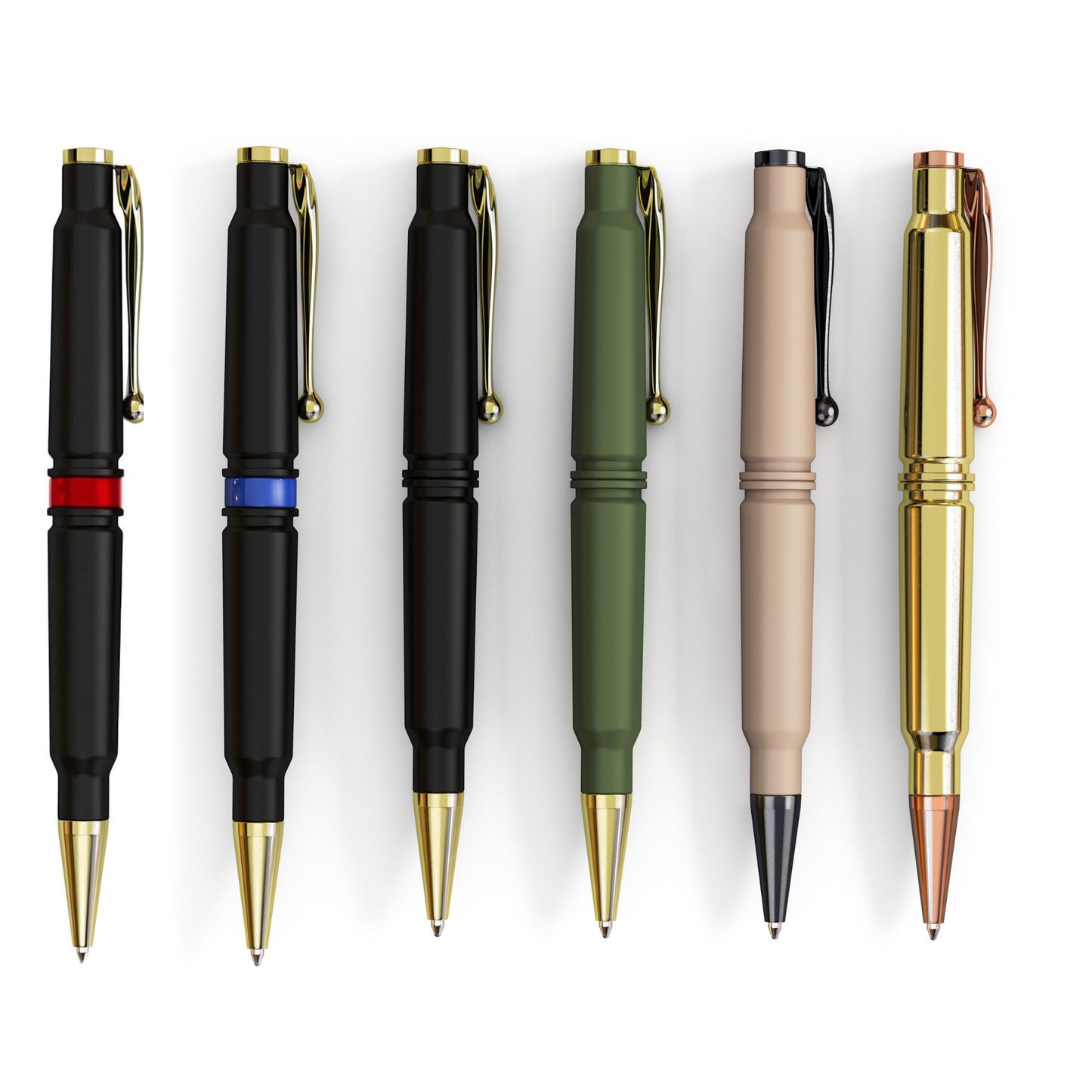 Old Southern Brass - 308 Real Bullet Casing Refillable Twist Pen: Matte Black