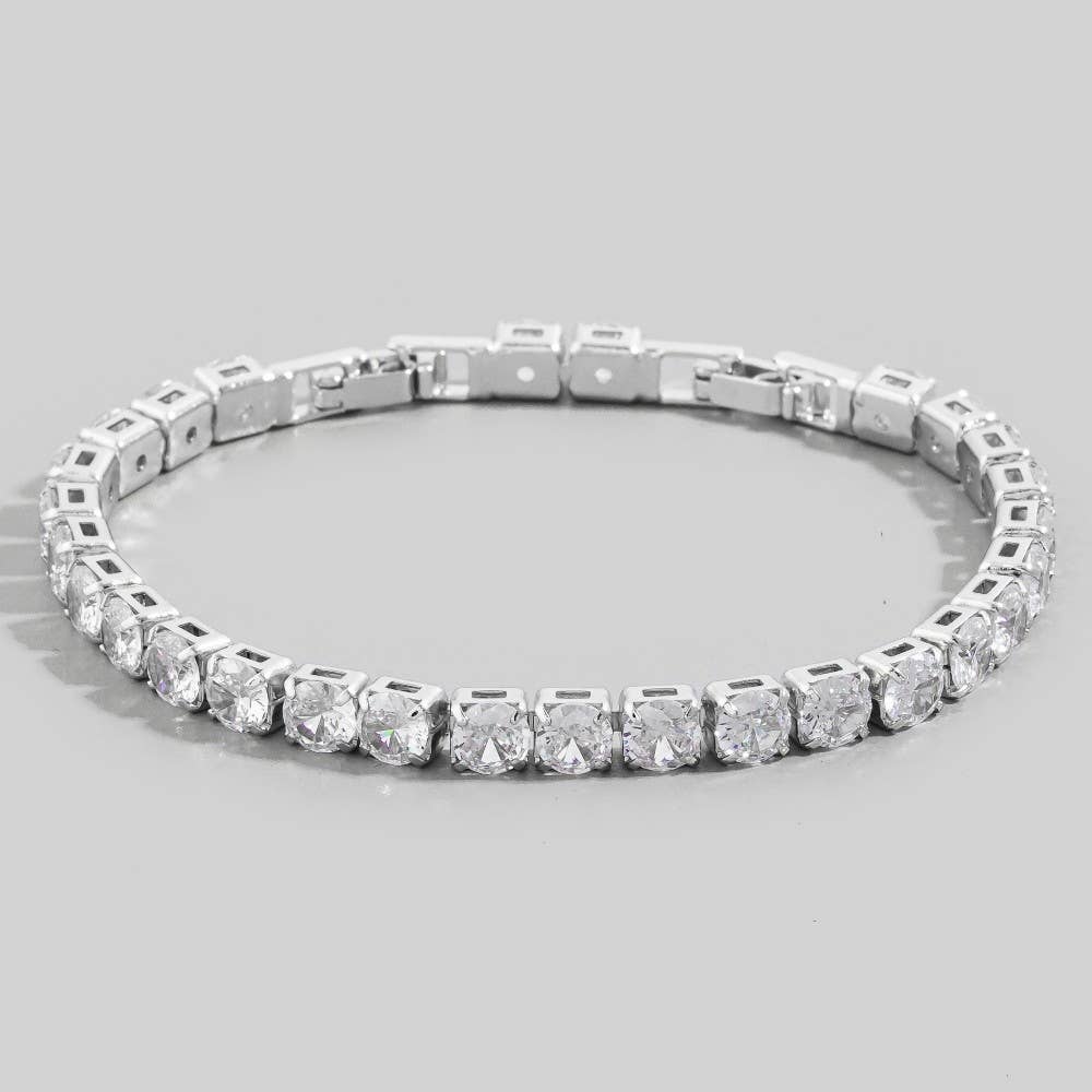 The Looks by Fame Accessories - Cz Studded Linked Bracelet: G