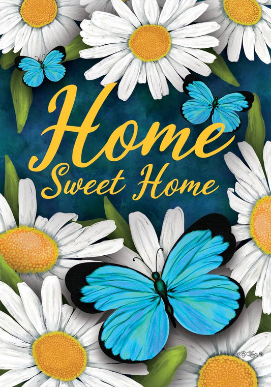 Custom Decor - Blue Butterflies-Flag by BJ Lantz - 12” x 18”