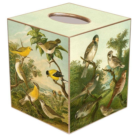 Marye-Kelley - Yellow Birds Tissue Box Cover: Paper Mache