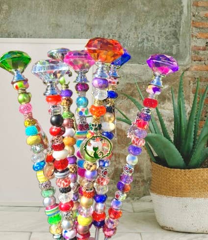 Sea of Bliss Shop - Fairy Garden and Caterpillar Plant Stake Bundle Handmade: 13” stake