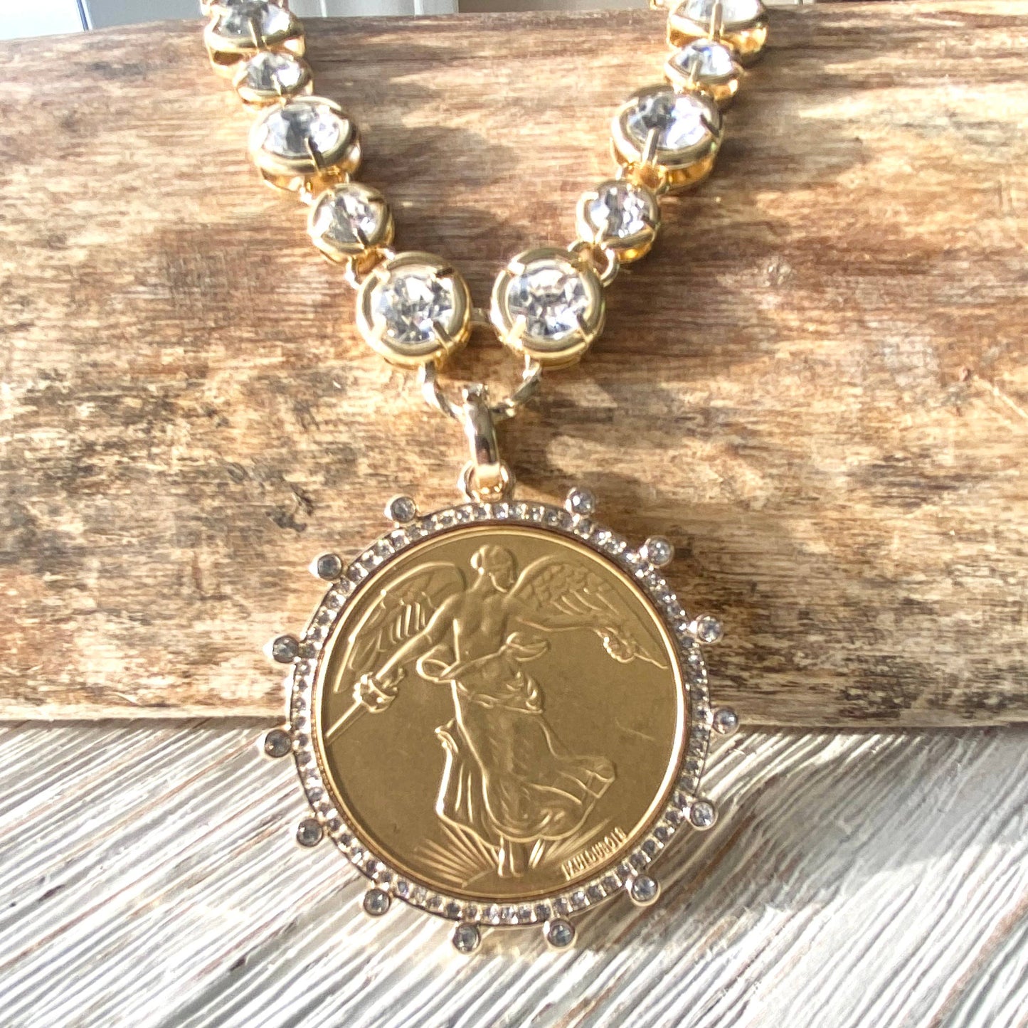 VB&CO Designs Handmade Jewelry - Gold french peace coin jewelry boutique style