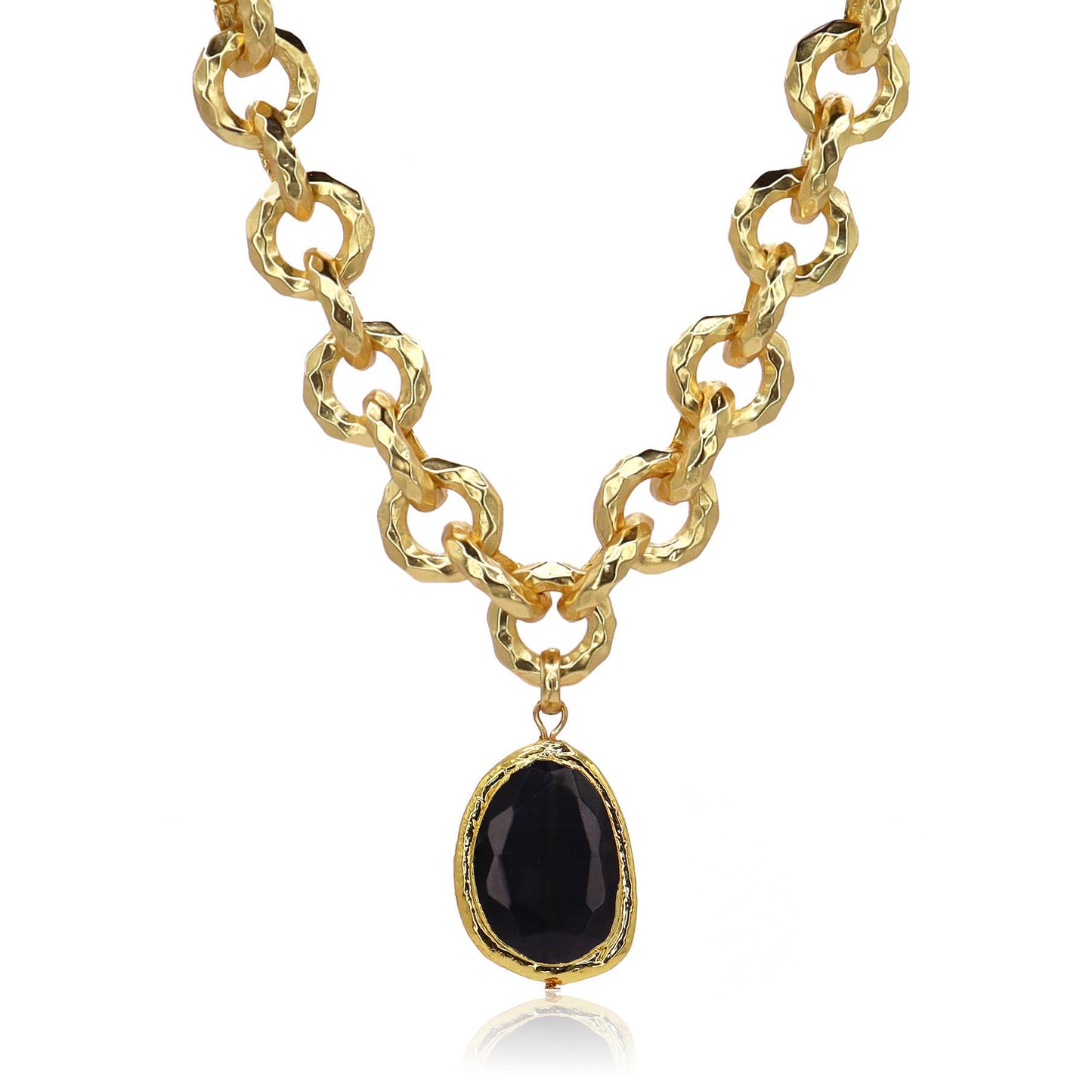 KARINE SULTAN - Vivid Gem & Luxurious Link Necklace: Cobalt Blue