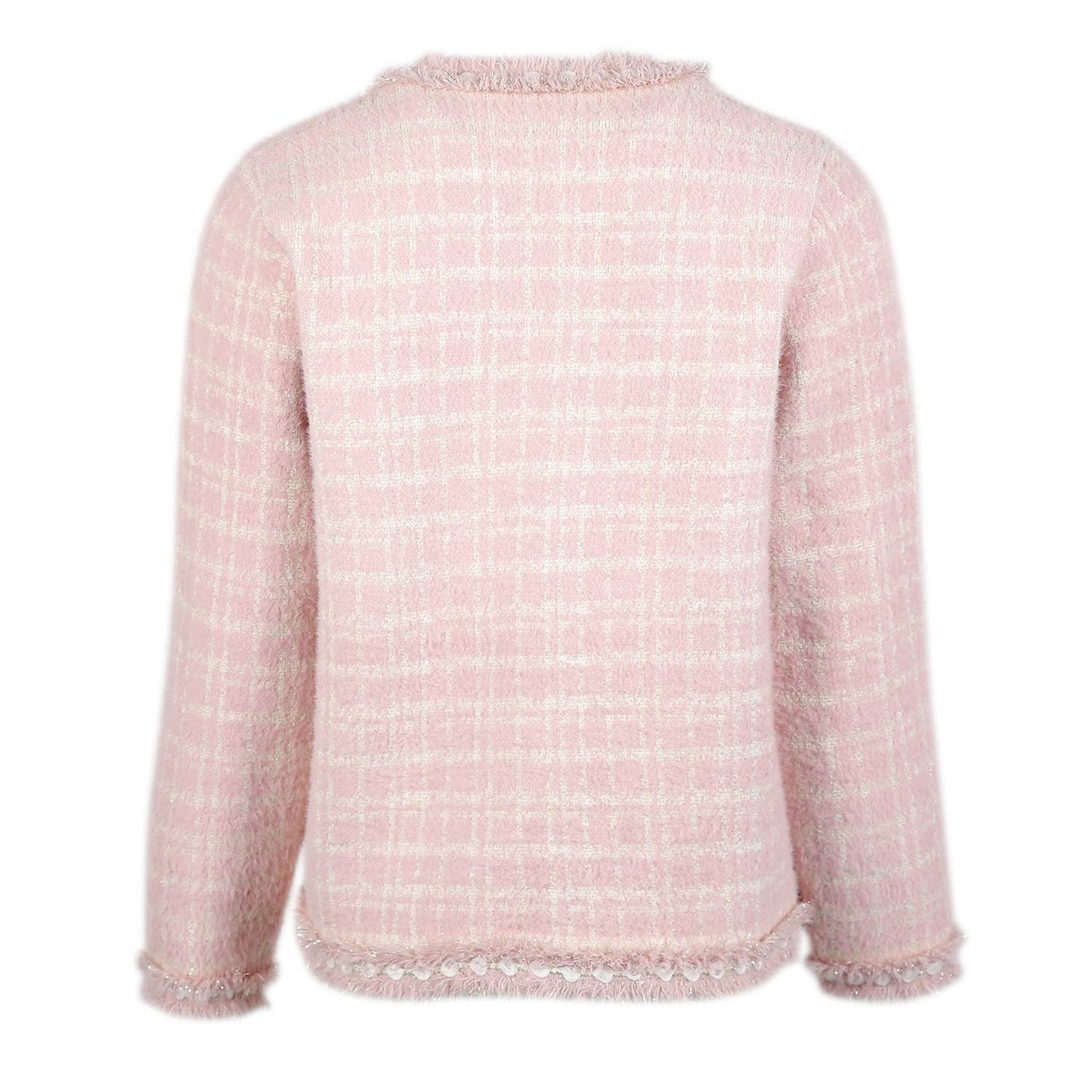 PEACH ACCESSORIES - SD187 Tweed soft cardigan: Black