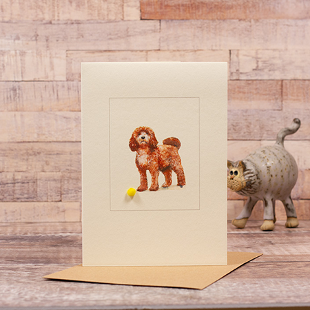 Papersheep UK - Cockapoo dog card|Hand finished greeting card for dog lovers