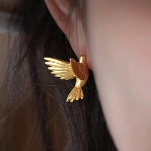 Cici’De Jewelry Amsterdam - Good Luck Birds Ear Studs: Gold