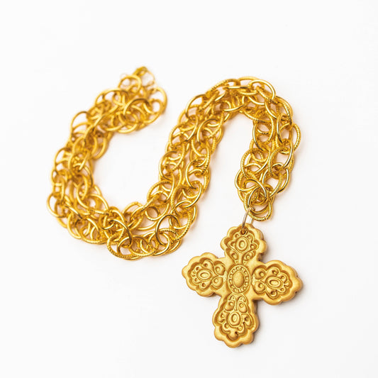 Hidden Truth Jewelry - 34" Double Gold Chain with Susie Cross