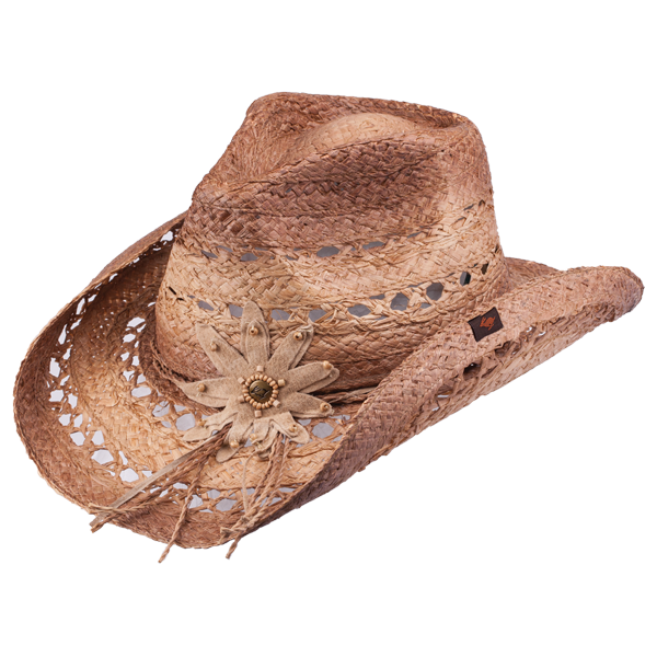 Peter Grimm - Mallorie Straw Western Drifter Cowboy Hat: Natural