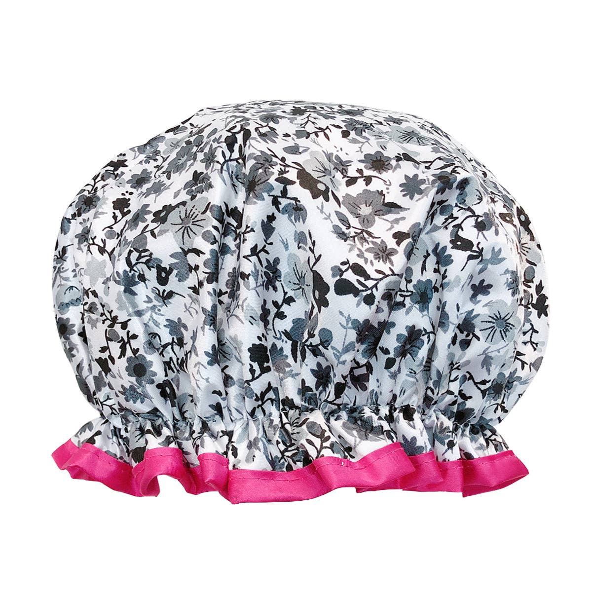 Wrapables.com - Wrapables Reusable Women's Waterproof Shower Caps: Gray Pansies