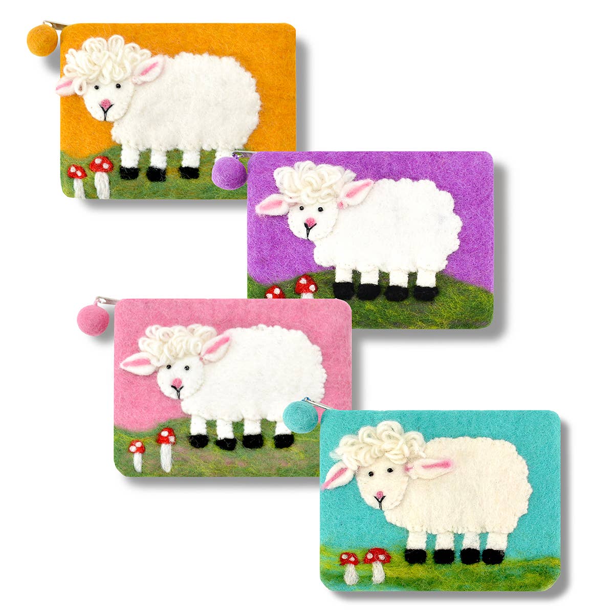 BNB Crafts Inc. - Felted Sheep Coin Purse: Pink