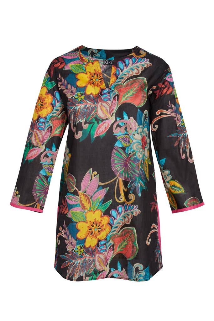 KikiSol - Black Fiji Tunic: M