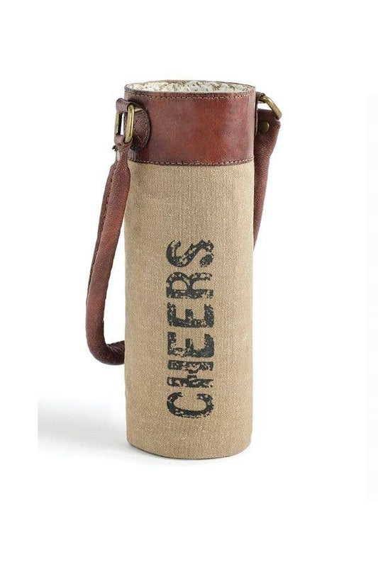 Mona B. - Cheers Up-Cycled Canvas Wine Bag, M-2892