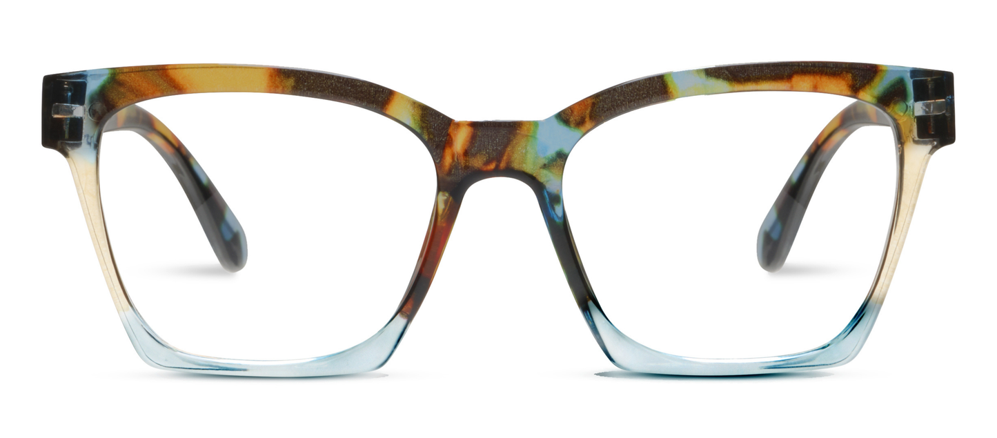 Peepers - Birdie (Blue Light): Blonde Tortoise Colorblock / Reading / 2.75