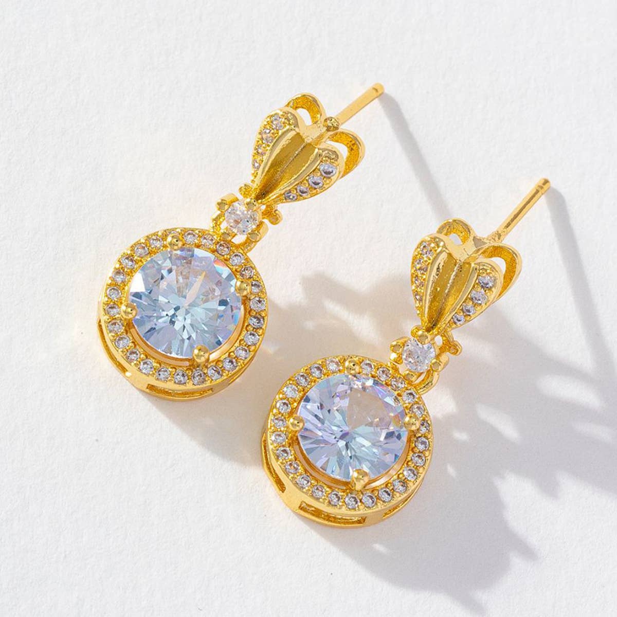 ACCITY - BEADS DECKED ROUND DANGLE EARRINGS_CWAJE0319: GOLD / (OS) 1