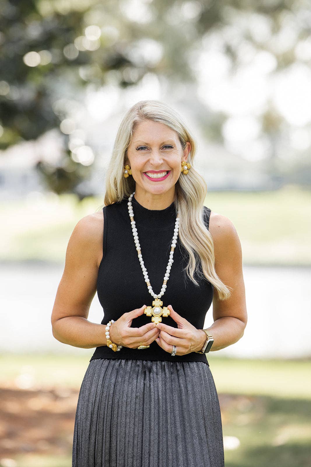 Hidden Truth Jewelry - 34" Fresh Water Pearls with Becky Pearl Cross