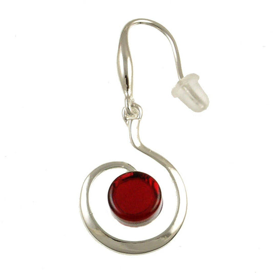 Origin Jewelry - Swirl Earrings, Resin & Shell in Seven Colors: Silver/Red