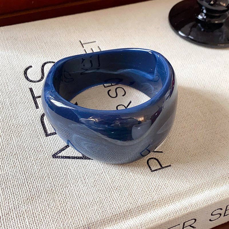 Dipped Shop - Multi-color Wide Irregular Simple Acrylic Bracelets DP25D620: Light Blue