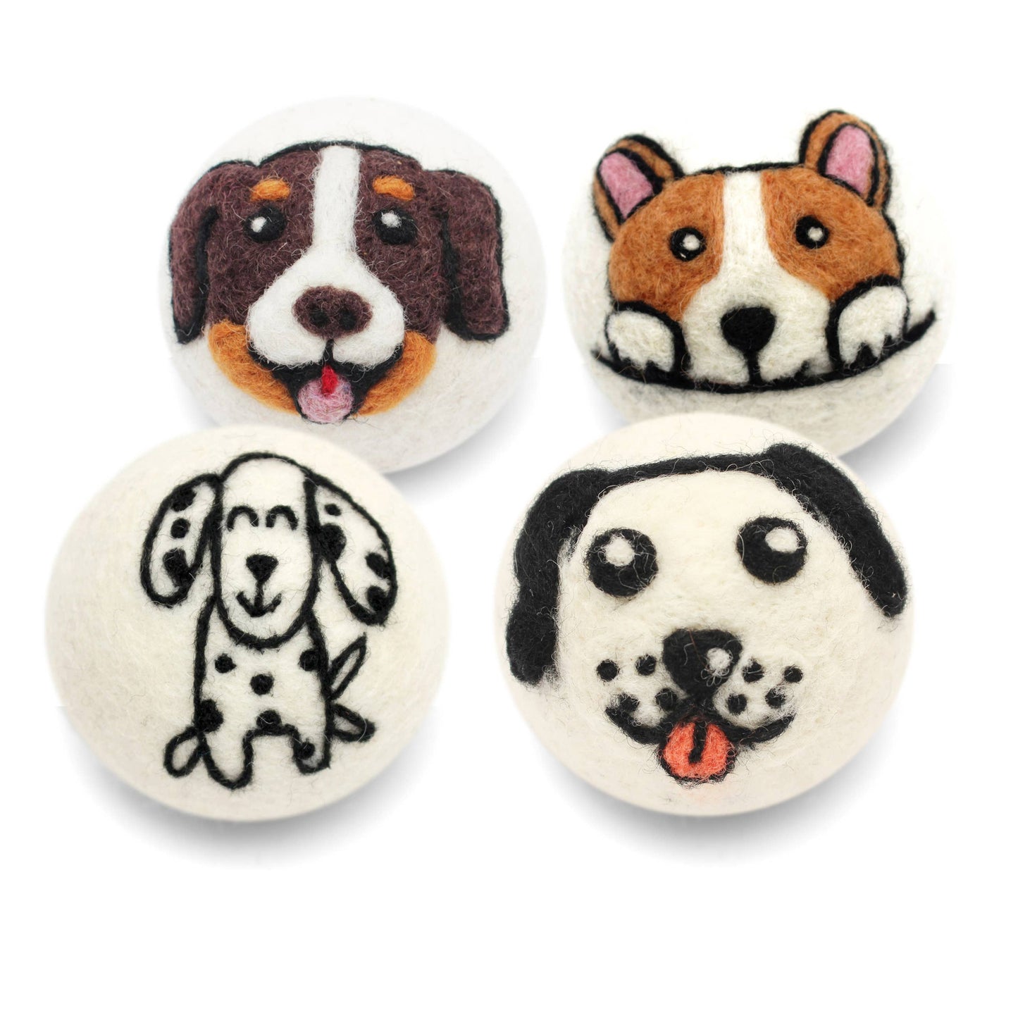 Ethical Global - Dogs: Eco Wool Dryer Balls Fair-Trade: Spotted Dog
